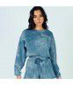  European and American Amazon autumn and winter tie dyed round neck Pocket Shorts casual women's long sleeved sweater set 