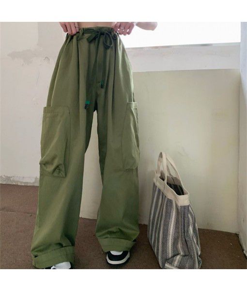  Retro strapping casual pants Women's ...