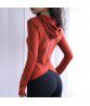  new sports top women's yoga suit long-sleeved sports fitness T-shirt back fitness suit hoodie