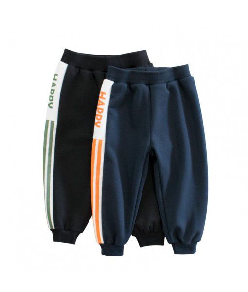 27kids brand children's wear boys' sports pants plush 2021 autumn and winter new children's pants wholesale
