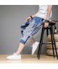  Summer New Chinese Style Cotton Linen Men's Casual Shorts Retro Large Linen Fashion Splice Beach Pants