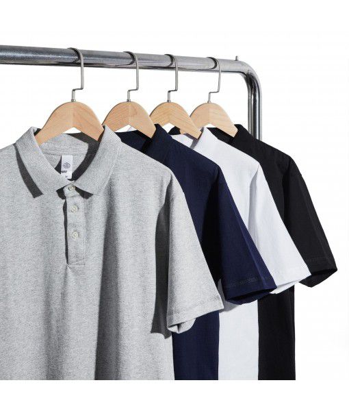 250g Japanese heavy weight cotton lapel t-shirt Paul shirt Loose business men's polo shirt Men's work clothes