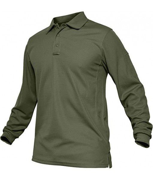 Cross-border men's polo shirt quick-drying performance long-sleeved and short-sleeved tactical shirt beaded cloth knitted golf lining