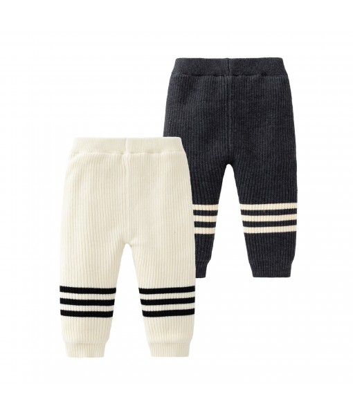  autumn new bottoming pants dark gray versatile 1-3 year old girl knitting pit casual bottoming pants
